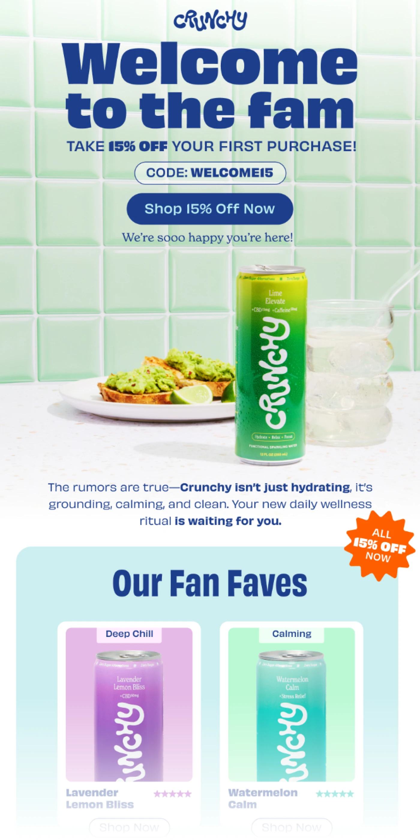 Welcome flow email example
