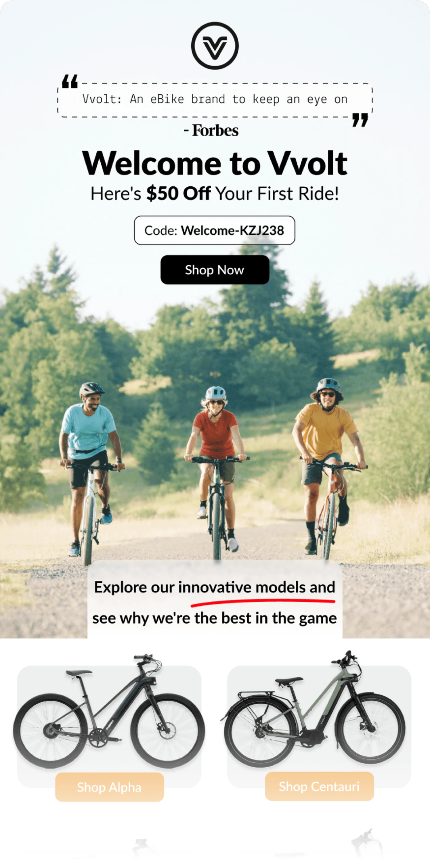 First purchase welcome email design example