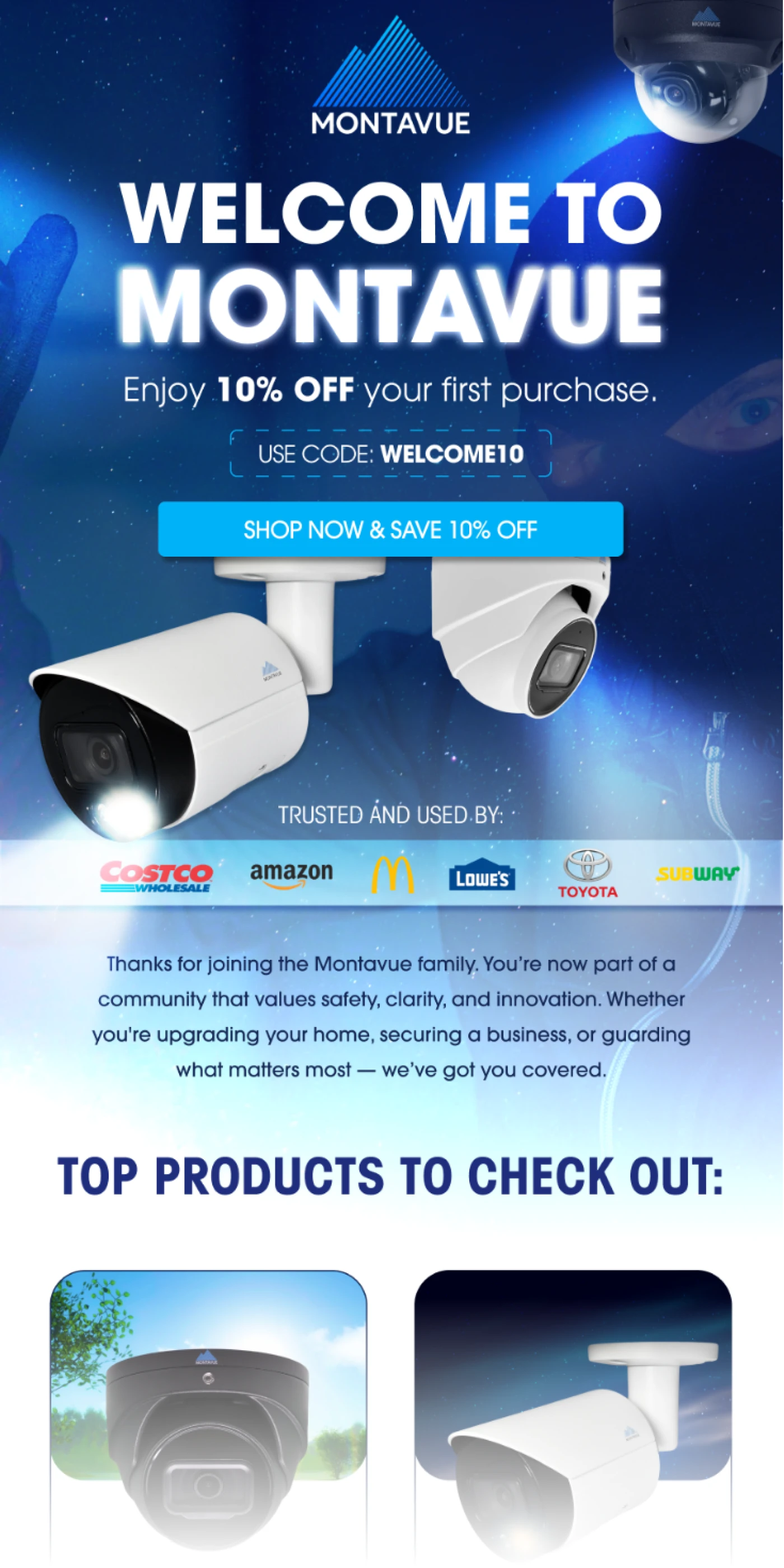 Welcome offer email design example