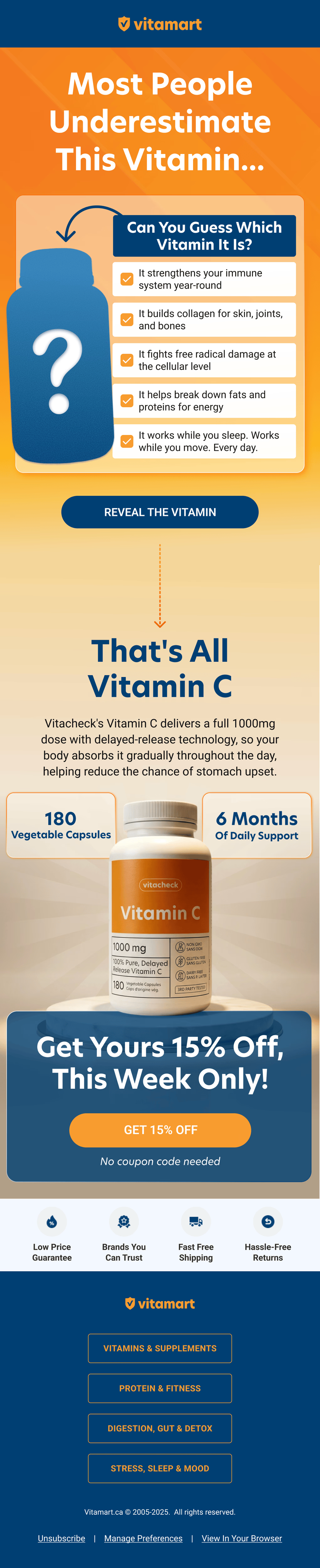Product education email design example