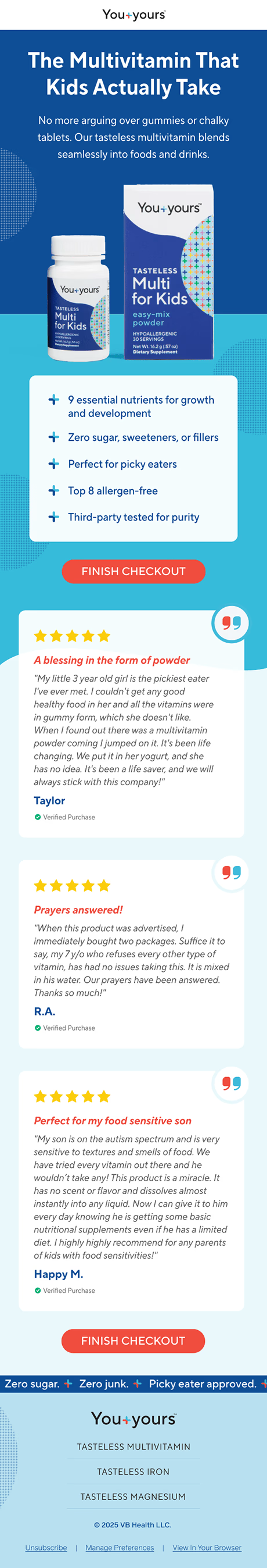 Review-led email design example