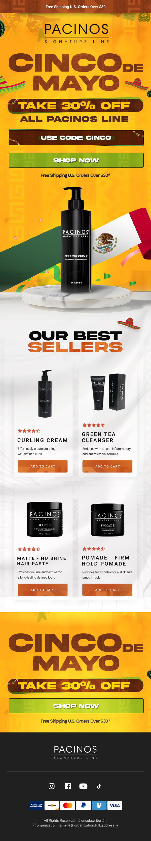 Best seller email design example