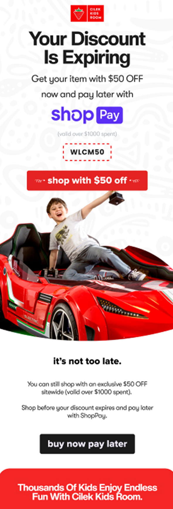 Discount expiry email design example