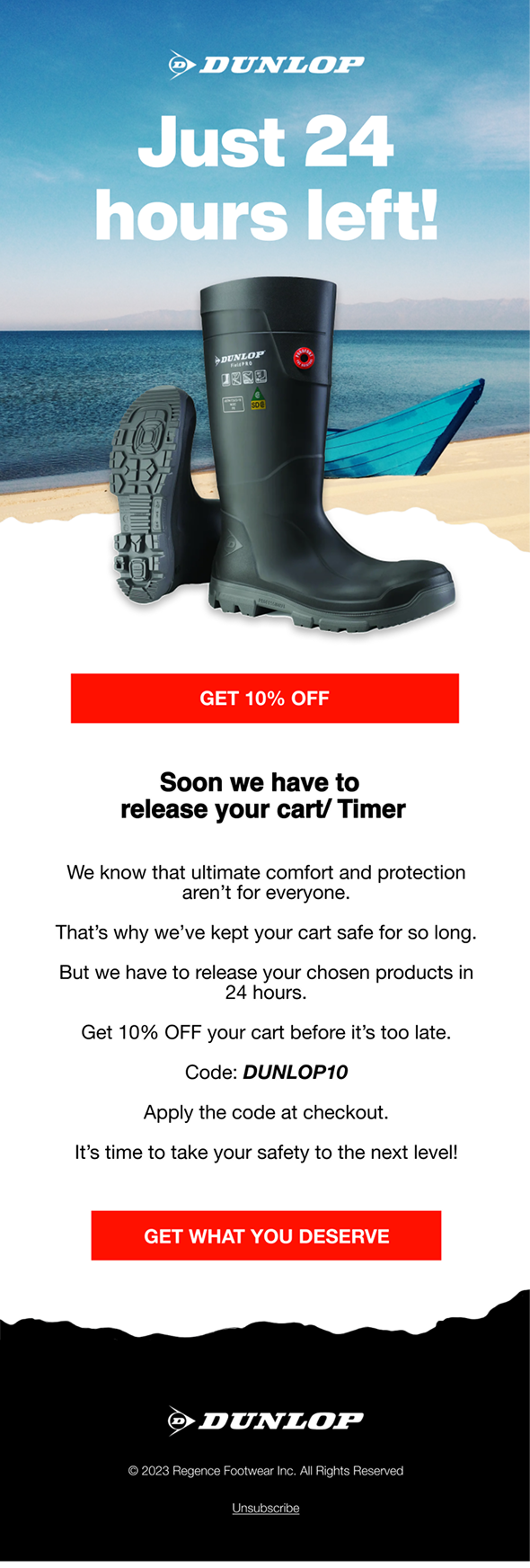 Last chance email design example